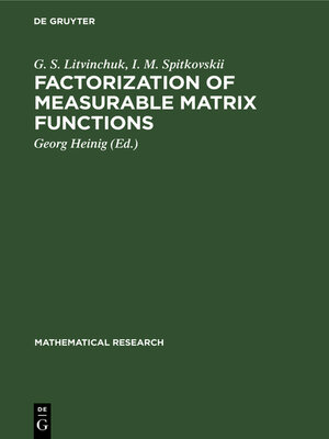 cover image of Factorization of Measurable Matrix Functions